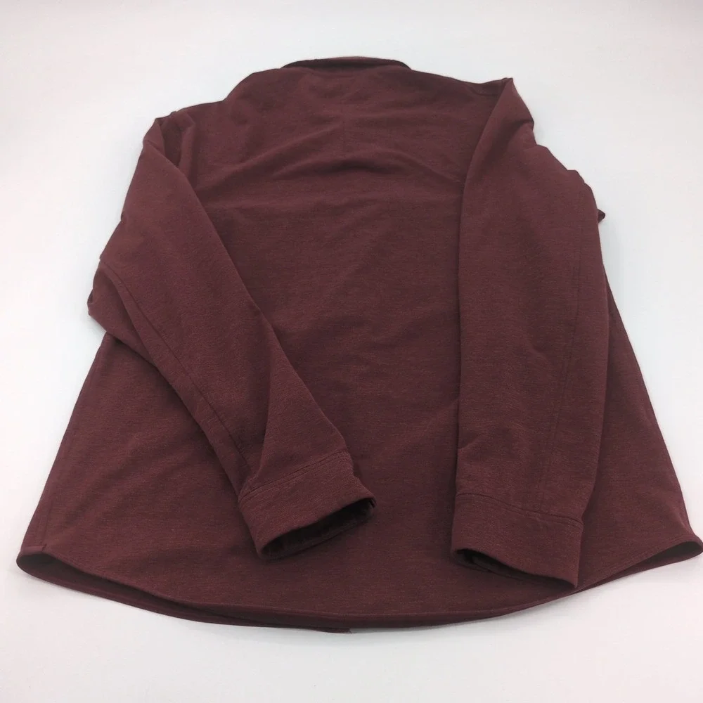 Lululemon Compatibility Shirt Mens Large Red Snap Front‎ Stretch Performance